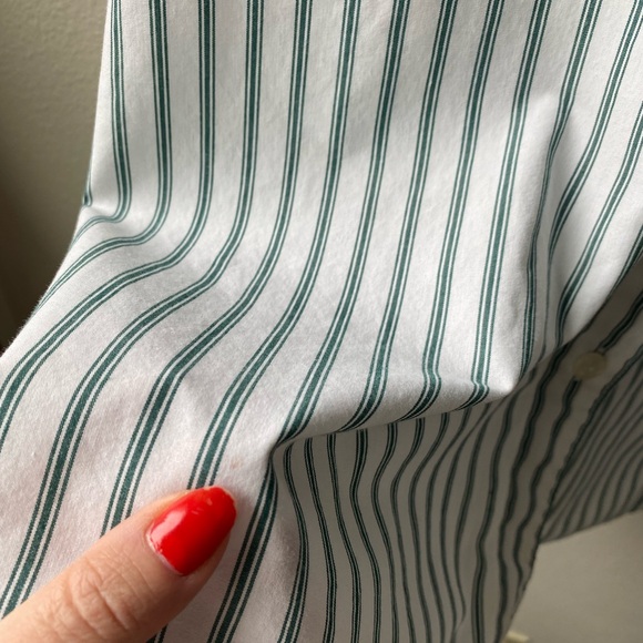 VTG Jantzen Women Green/White Striped Button Up (Size: XXL) - Picture 13 of 13